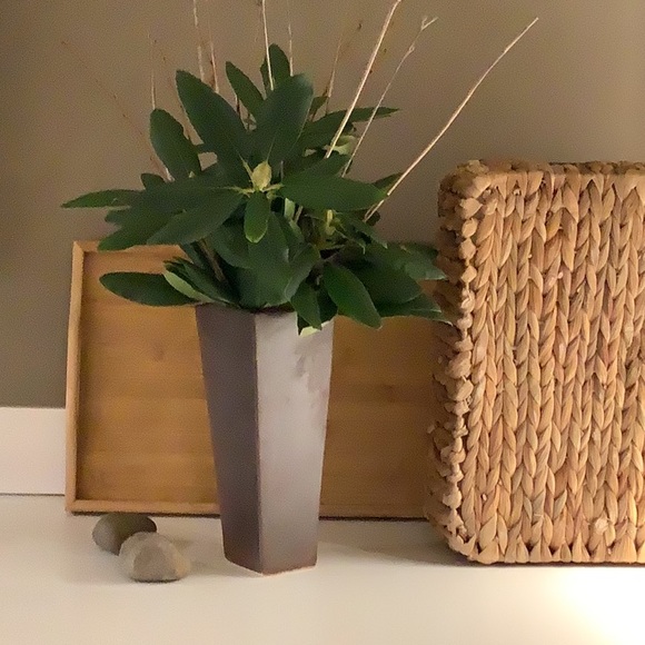 Vance Kitira Tapered Ceramic Glazed Vase, 10 1/2” H x 4” W top, 2 3/4” bottom - Picture 1 of 5